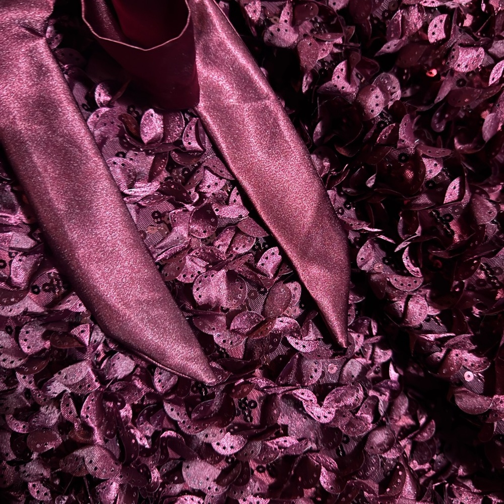 Elegant Deep Red Ruffled Dress - Picture 5 of 5